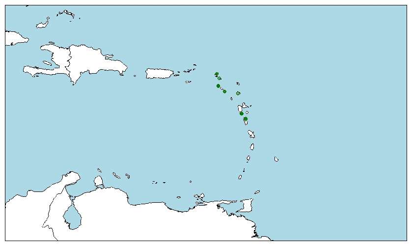 mapa distribucion iguana delicatissima